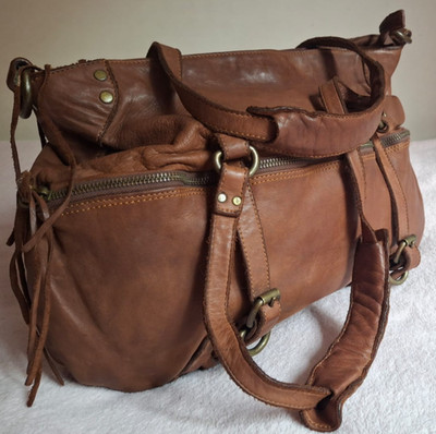 Massimo Dutti VTG Rare Brown H.quality Leather Durable Large SH.bag 6908/512/700