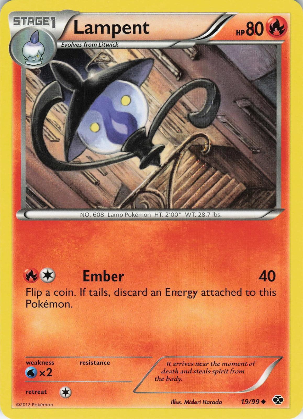 Lampent 19/99 Uncommon Next Destinies Pokemon Lightly Played