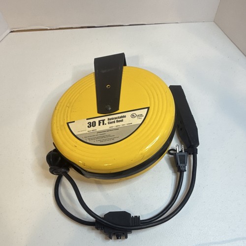 Harbor Freight Tools Retractable Cable Reel 30 ft Yellow Plastic MPN 66832