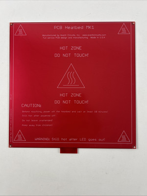 RepRap PCB MK1 Heatbed 8.4 X 8.4  - 12 Volt With Tab for 3D Printer Made in USA