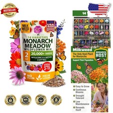 Monarch Butterfly Seeds 2oz - 20000+ Heirloom Milkweed for Pollinator Gardens 215.92 per gallon