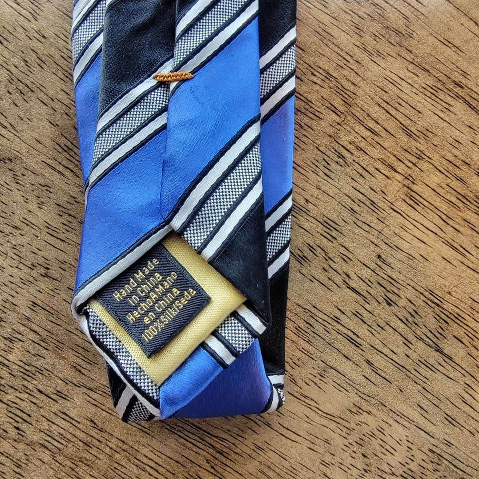  Corbata a rayas Trump Signature 3,75X59" azul seda blanco  Foto 4 de 4