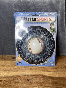 Shatter Sports 3-D Window Decal Baseball No Glue Easy On Off  Shatter Cling New