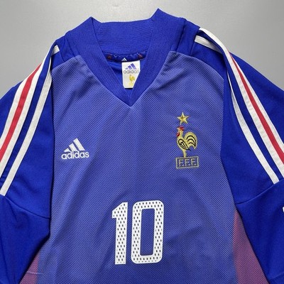 FRANCE ADIDAS 2002 WORLD CUP FOOTBALL HOME JERSEY #10 ZINEDINE