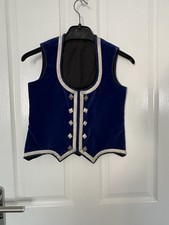 Gilet da ballo Highland in velluto vintage fatto a mano blu navy
