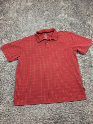 Izod Polo Shirt Mens Size Large Red Cotton Vintage
