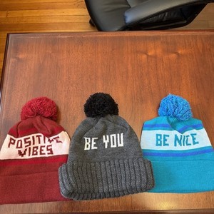 Charlavail Vail Hayley Williams Camp Gritty Pom Beanie Winter Hat Positive Vibes