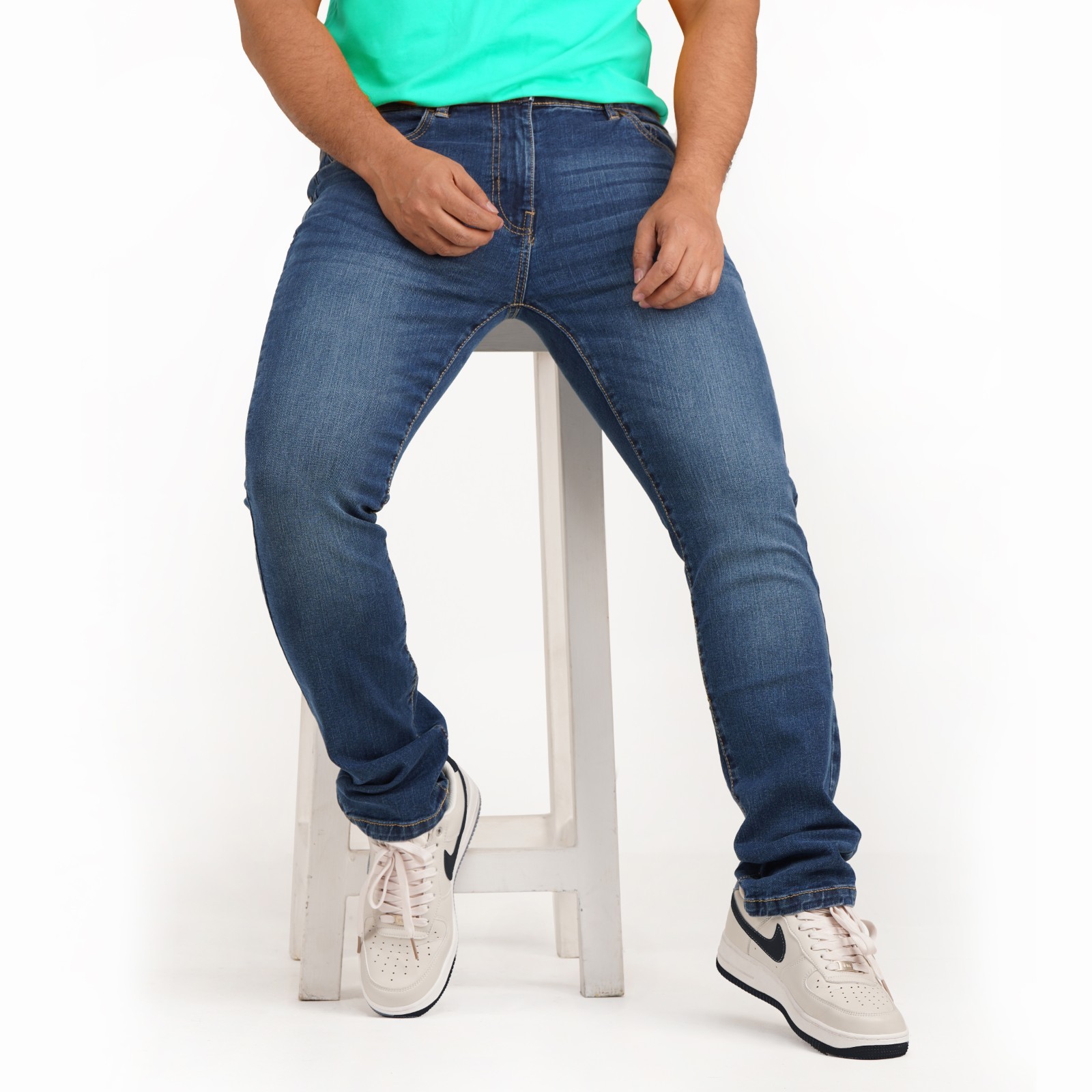 Mens Slim Fit Jeans Stretch Denim Pants Slim Skinny Casual Designer Jeans
