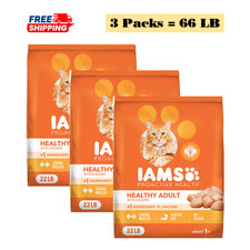 3 Pack, IAMS  Proactive Health Indoor Adult Dry Cat Food - Healthy Cat, 22 LB