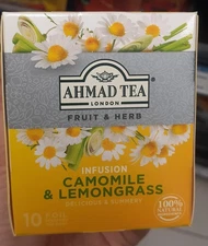 4 box - Ahmad  Tea London Fruit & Herbs Camomile plus Lemongrass flavour