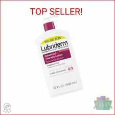 Lubriderm Advanced Therapy Fragrance-Free Moisturizing Hand & Body Lotion, 32 oz