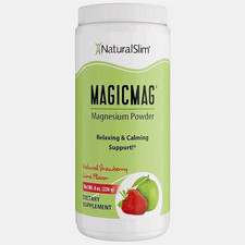 NaturalSlim MagicMag Magnesium Powder Strawberry-Lime 450mg 8 oz 226 g 