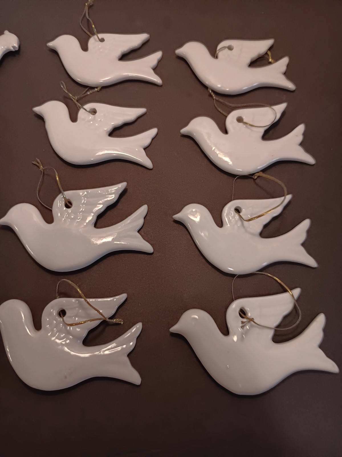 Vtg. Lillian Vernon 13 Porcelain Cardinals And  Dove Christmas Ornaments