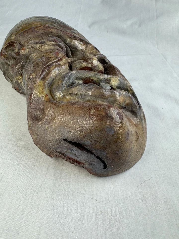 Antigua máscara de pared china tallada a mano - finales del siglo XIX/principios del siglo XX Foto 2 de 4