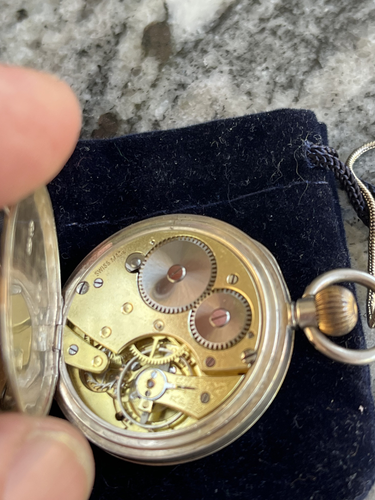 Beautiful Antique Swiss 925 Silver Open Face Pocket Watch 1915 Working order. - Picture 6 of 10
