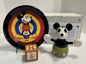 RARE NIB Vintage Mickey Mouse Ceramic Toy Tea Set with COA Jody Daily Bullseye