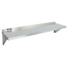 Sauber Stainless Steel NSF Wall Shelf 12"D x 48"W with Backsplash