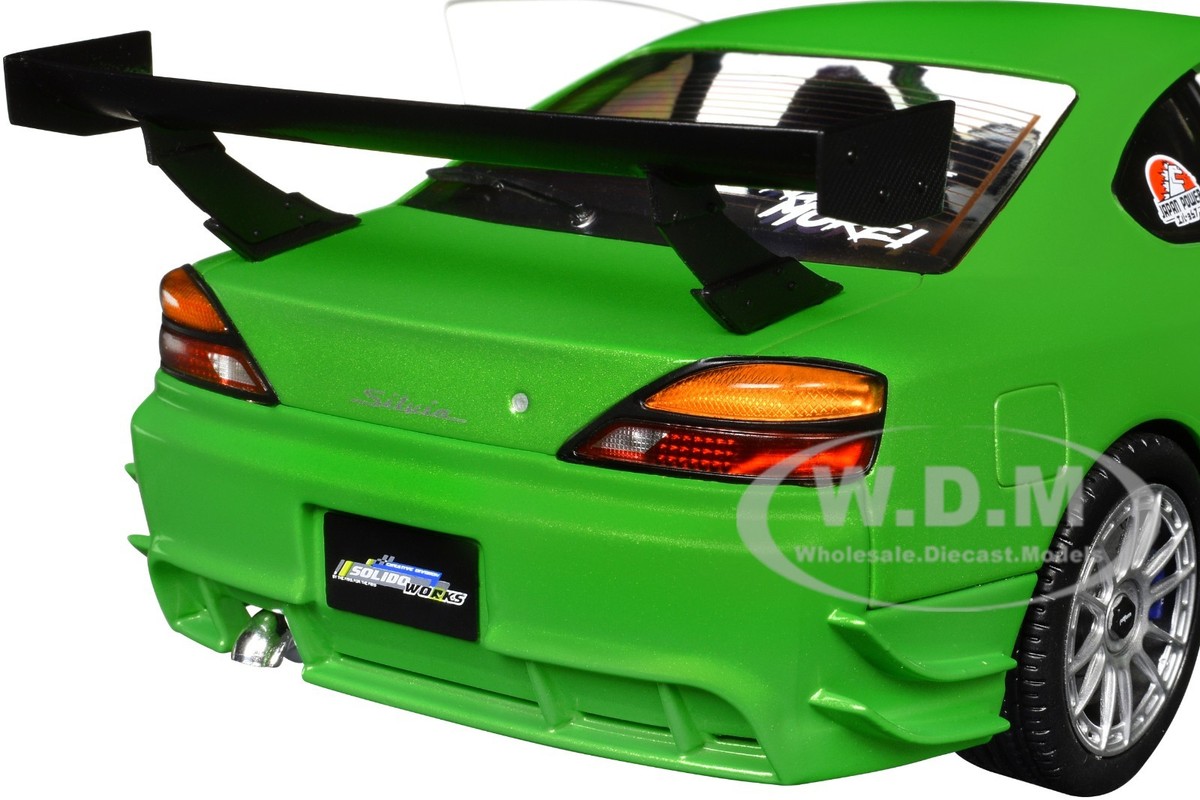1999 NISSAN SILVIA S15 SPEC-R AERO RHD GREEN 1/18 DIECAST CAR BY 1999 NISSAN SILVIA S15 SPEC-R AERO RHD GREEN 1/18 DIECAST CAR BY