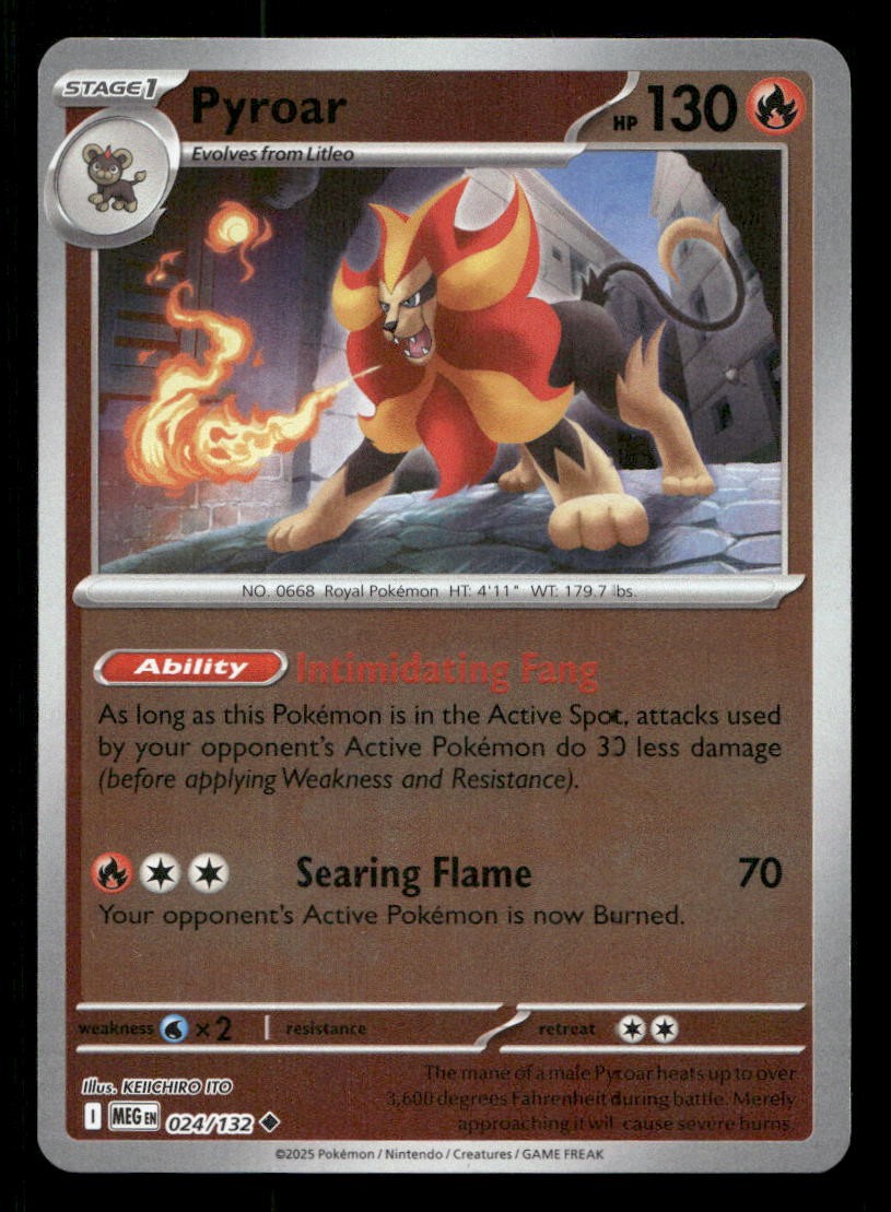 Pyroar 024/132 Mega Evolution Reverse Holo NM/M Pokemon