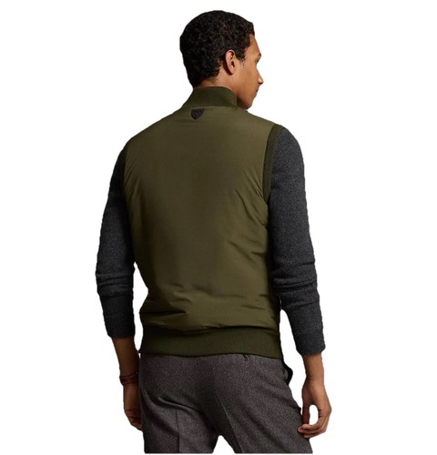 Polo Ralph Lauren Men's Merino Wool Full-Zip Rib Knit Vest Color New Olive $398 - Picture 4 of 7
