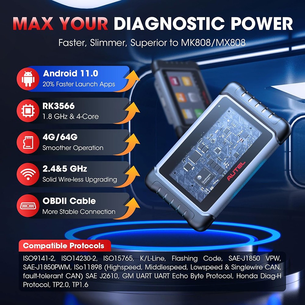 2026 Autel MaxiCOM MK808S Bidirectional Car Diagnostic Scanner