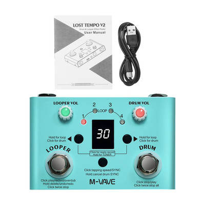 CUVAVE LOST TEMPO Gitarrenpedal Drum Looper 30 Drums 11 Min Loop Tuner Effekt