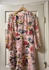 Vince Camuto Pink Floral Embroidered Balloon Sleeve Sheath Dress Size 0