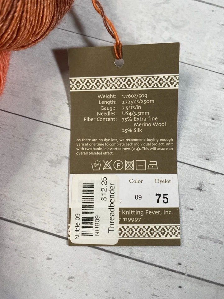 Araucania Yarn  Extrafine Merino Wool & Silk Nuble 09 Orange/Brown - Image 3 of 4