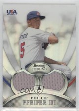 2010 Bowman Sterling USA Baseball Relics Dual Refractor 47/199 Phil Pfeifer 0l44