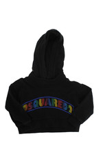 Dsquared2 Girls Long Sleeve V-neck Graphic Print Hoodie Black Size 4Y