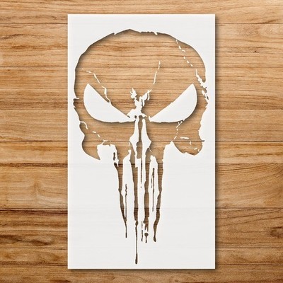 Punisher Stencil for Custom Painting and DIY Crafts