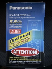 2x EUC Panasonic KX-TGA670B 5.8GHz Expandable 2-Line Digital Cordless Handsets