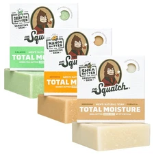 Dr. Squatch NEW Total Moisture Bar Soap for Men - No Added Fragrance Formulated 