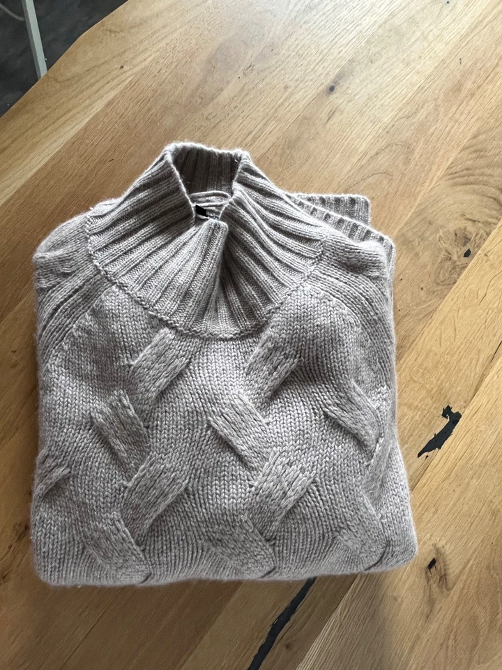 toller 100 % Kaschmir Grobstrick Pullover Gr. L oversized Beigebraun Nude - Bild 4 von 4