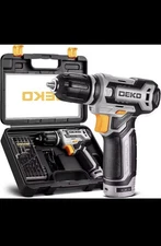 DEKO 12V Power Battery Cordless Drill Set with Portable Tool Set Gift Box