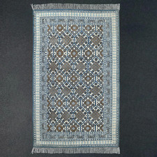 Hand Knotted Cotton Dhurrie Rug Color Beige, Brown Handmade Design Carpet Rug