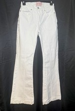 Revice White Star Venus Flare Jeans Sz 26 Creased High Rise Boho Y2K Retro Hip