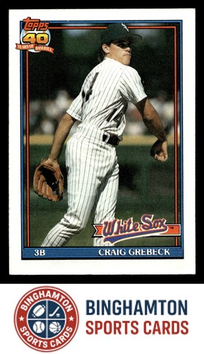 1991 Topps Baseball Card #446 Craig Grebeck Chicago White Sox