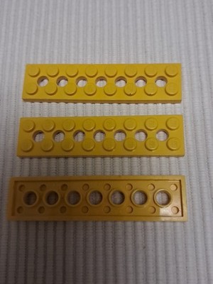 Lego Technic Lochplatte 2x8 Gelb 7 Löcher  3 Stück