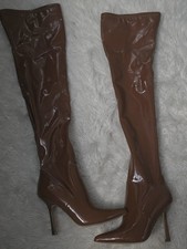 Women s Brown Thigh-High Pointed Toe Stiletto...