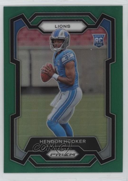 2023 Panini Prizm Rookies Green Prizm Hendon Hooker #329 Rookie RC ry1