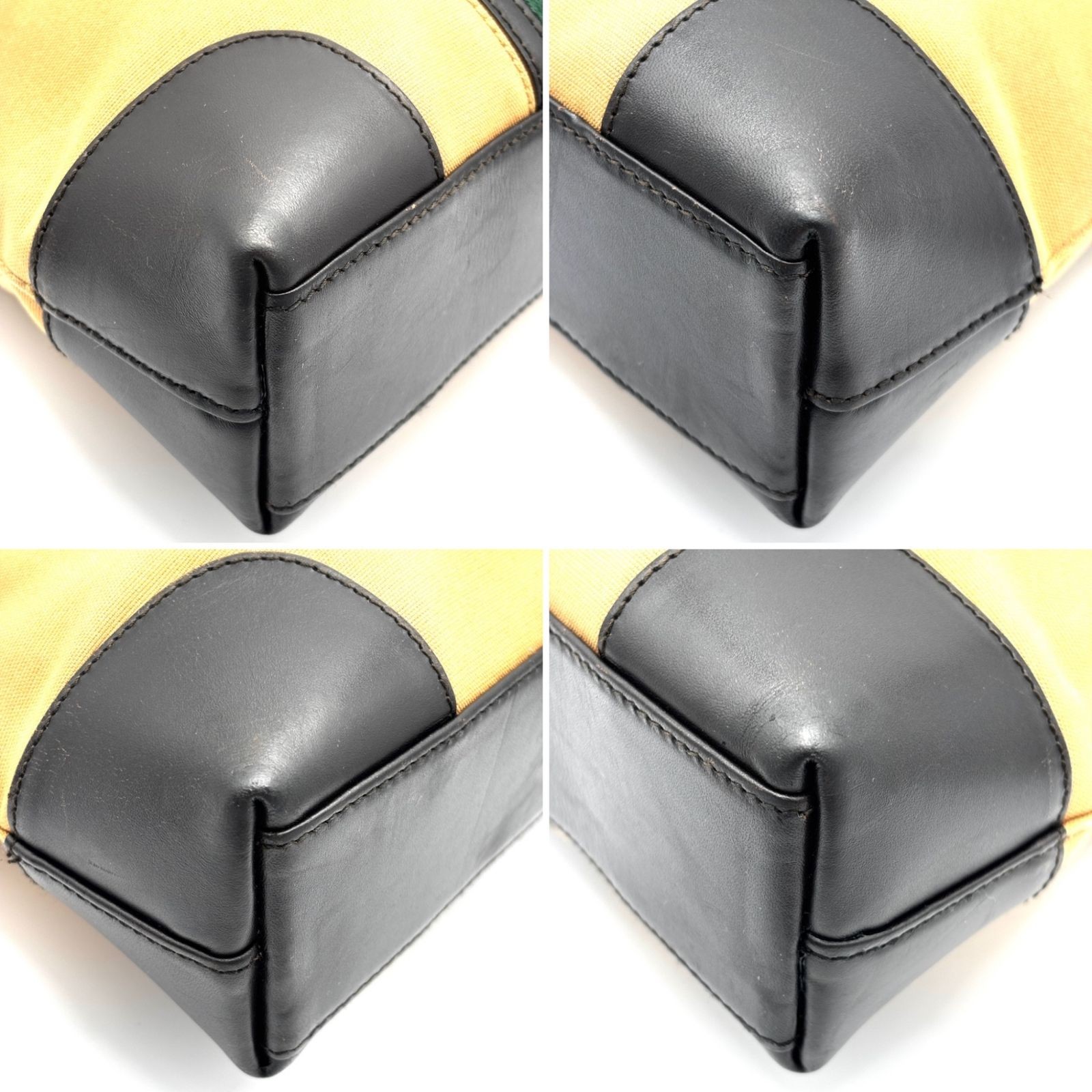 GUCCI Sherry Line 001.4231 One-Shoulder Bag Nylon Leather Black Beige DDP Used thumbnail 4