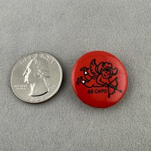 B$ BS Caps Hats Bottom Shelf Trucker Hats Cupid Red 1" Pinback Button #61545