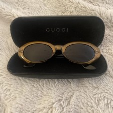 Gucci Vintage Brown Oval Sunglasses GG 2413/N/S 4NR Case Free Shipping