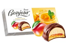 9 PACK BONJOUR DESSERT MANGO Souffle Cookies Jam in Chocolate Ukraine