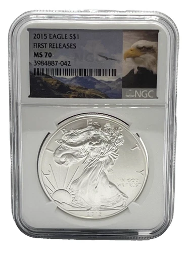 2015 $1 American Silver Eagle Coin First Releases NGC 1 Oz. MS70