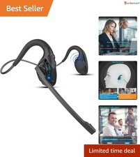 Cyan Open Ear Bluetooth Headset with Noise Cancellation 10H Battery