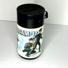 Vintage Rare 1972 Aladdin Adam-12 Thermos with Integrated Lid Great Condition