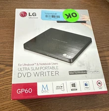 LG SP60 Ultra Slim Portable DVD Writer – USB 2.0, M-DISC, Mac & Windows Comp