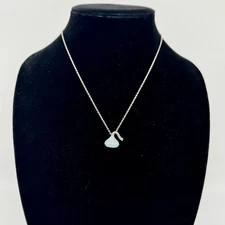 Hershey Kiss Pendant Necklace Silver Tone Blue Rhinestones WTJ China